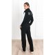 Trening dama sport, bumbac negru, cu capse functionale, Vallery 3 - jojofashion.ro