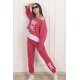 Trening dama sport, bumbac roz cu print alb, BoyBye Trening dama sport, bumbac roz cu print alb, BoyBye 2 - jojofashion.ro