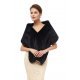 Sal din blana artificiala, negru, elegant, Rialda 2 - jojofashion.ro
