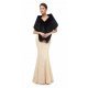 Sal din blana artificiala, negru, elegant, Rialda 3 - jojofashion.ro