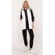 Vesta alba de dama, matlasata, midi, cu gluga, Lournes Vesta alba de dama, matlasata, midi, cu gluga, Lournes 2 - jojofashion.ro