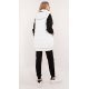 Vesta alba de dama, matlasata, midi, cu gluga, Lournes Vesta alba de dama, matlasata, midi, cu gluga, Lournes 4 - jojofashion.ro