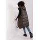 Vesta dama lunga, matlasata, kaki, cu gluga si buzunare, Chelsee 4 - jojofashion.ro
