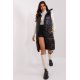 Vesta dama lunga, matlasata, neagra, cu gluga si buzunare, Chelsee Vesta dama lunga, matlasata, neagra, cu gluga si buzunare, Chelsee 2 - jojofashion.ro