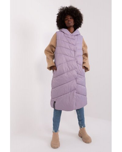 Vesta dama lunga matlasata, oversize, lila, captusita, cu gluga si buzunare, Salma Veste dama, Vesta dama lunga matlasata, oversize, lila, captusita, cu gluga si buzunare, Salma - jojofashion.ro