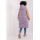 Vesta dama lunga matlasata, oversize, lila, captusita, cu gluga si buzunare, Salma 3 - jojofashion.ro