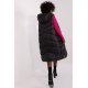 Vesta dama lunga matlasata, oversize, neagra, captusita, cu gluga si buzunare, Salma 4 - jojofashion.ro