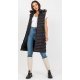 Vesta dama lunga, neagra, cu gluga si blanita, Raluka Vesta dama lunga, neagra, cu gluga si blanita, Raluka 2 - jojofashion.ro
