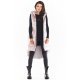 Vesta dama lunga oversize, roz cu reflexii argintii, asimetrica, cu gluga, Stacy 4 - jojofashion.ro