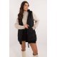 Vesta dama matlasata, neagra, midi, cu gluga, Lournes1 Vesta dama matlasata, neagra, midi, cu gluga, Lournes1 2 - jojofashion.ro