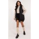 Vesta dama matlasata, neagra, midi, cu gluga, Lournes1 Vesta dama matlasata, neagra, midi, cu gluga, Lournes1 4 - jojofashion.ro
