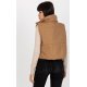 Vesta dama matlasata scurta, maro, cu guler inalt, Sindee Vesta dama matlasata scurta, maro, cu guler inalt, Sindee 3 - jojofashion.ro