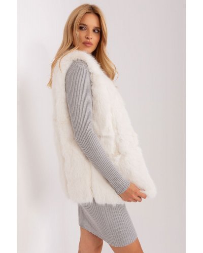 Vesta dama midi, din blana eco, alba, Sacha4 Veste dama, Vesta dama midi, din blana eco, alba, Sacha4 - jojofashion.ro