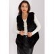 Vesta dama midi, din blana eco, neagra, asimetrica, Odette Vesta dama midi, din blana eco, neagra, asimetrica, Odette 2 - jojofashion.ro