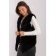 Vesta dama midi, din blana eco, neagra, asimetrica, Odette Vesta dama midi, din blana eco, neagra, asimetrica, Odette 3 - jojofashion.ro