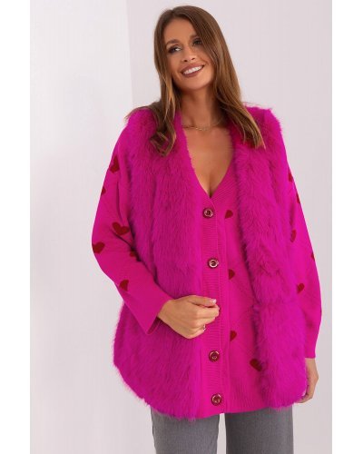 Vesta dama midi, din blana eco, roz fucsia, Sacha3 Veste dama, Vesta dama midi, din blana eco, roz fucsia, Sacha3 - jojofashion.ro