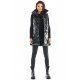 Vesta dama midi matlasata, neagra, lucioasa, cu guler inalt, Gwen Vesta dama midi matlasata, neagra, lucioasa, cu guler inalt, Gwen 4 - jojofashion.ro