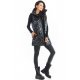 Vesta dama midi matlasata, neagra, lucioasa, cu guler inalt, Gwen Vesta dama midi matlasata, neagra, lucioasa, cu guler inalt, Gwen 5 - jojofashion.ro