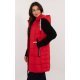 Vesta dama rosie matlasata, midi, cu gluga, Shania3 Vesta dama rosie matlasata, midi, cu gluga, Shania3 3 - jojofashion.ro