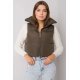 Vesta dama scurta, kaki, cu gluga ascunsa si guler inalt, Adelina Vesta dama scurta, kaki, cu gluga ascunsa si guler inalt, Adelina 4 - jojofashion.ro