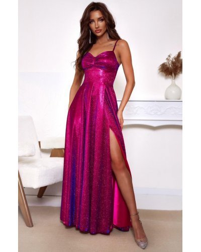 Rochie lunga din glitter burgundy cu corset KareninaLux Rochii lungi, Rochie lunga din glitter burgundy cu corset KareninaLux - jojofashion.ro