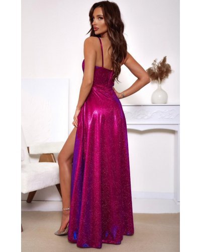 Rochie lunga din glitter burgundy cu corset KareninaLux Rochii lungi, Rochie lunga din glitter burgundy cu corset KareninaLux - jojofashion.ro