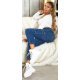 Blugi dama cargo albastri din bumbac mulati cu talia inalta Dollys Blugi dama cargo albastri din bumbac mulati cu talia inalta Dollys 6 - jojofashion.ro