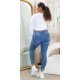 Blugi dama rupti skinny albastri, din bumbac Joxi Blugi dama rupti skinny albastri, din bumbac Joxi 4 - jojofashion.ro