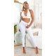 Blugi dama albi, mulati, din bumbac, cu talia inalta, Suhayla 4 - jojofashion.ro