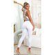 Blugi dama albi, mulati, din bumbac, cu talia inalta, Suhayla 5 - jojofashion.ro
