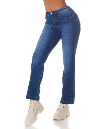 Blugi dama BootCut albastri, denim, Kurama Blugi dama, Blugi dama BootCut albastri, denim, Kurama - jojofashion.ro
