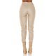 Blugi dama boyfriend, bej, cu aspect de piele, cu talia inalta, Millena 3 - jojofashion.ro