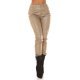 Blugi dama boyfriend, cappuccino, cu aspect de piele, cu talia inalta, Millena 2 - jojofashion.ro