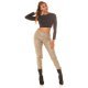 Blugi dama boyfriend, cappuccino, cu aspect de piele, cu talia inalta, Millena 8 - jojofashion.ro