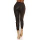 Blugi dama boyfriend, negri, cu aspect de piele, cu talia inalta, Millena 3 - jojofashion.ro