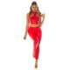 Blugi dama boyfriend, rosii, cu aspect de piele, cu talia inalta, Millena 8 - jojofashion.ro