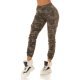 Blugi dama cargo, kaki, army print, din bumbac, Liudmila 2 - jojofashion.ro