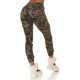 Blugi dama cargo, kaki, army print, din bumbac, Liudmila 3 - jojofashion.ro