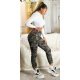 Blugi dama cargo, kaki, army print, din bumbac, Liudmila 5 - jojofashion.ro