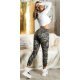 Blugi dama cargo, kaki, army print, din bumbac, Liudmila 6 - jojofashion.ro