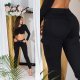 Blugi dama cargo, negri, din bumbac, cu talia inalta, Amy 4 - jojofashion.ro