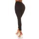 Blugi dama cargo, negri, din bumbac, cu talia inalta, Shontelle 3 - jojofashion.ro