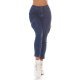 Blugi dama cargo, push up, albastri, bumbac, cu talia inalta, Carlote 3 - jojofashion.ro