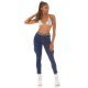 Blugi dama cargo, push up, albastri, bumbac, cu talia inalta, Carlote 9 - jojofashion.ro