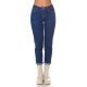 Blugi dama casual albastri, denim, cu talia inalta, Dania 2 - jojofashion.ro