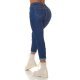 Blugi dama casual albastri, denim, cu talia inalta, Dania 3 - jojofashion.ro