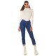 Blugi dama casual albastri, denim, cu talia inalta, Dania 6 - jojofashion.ro