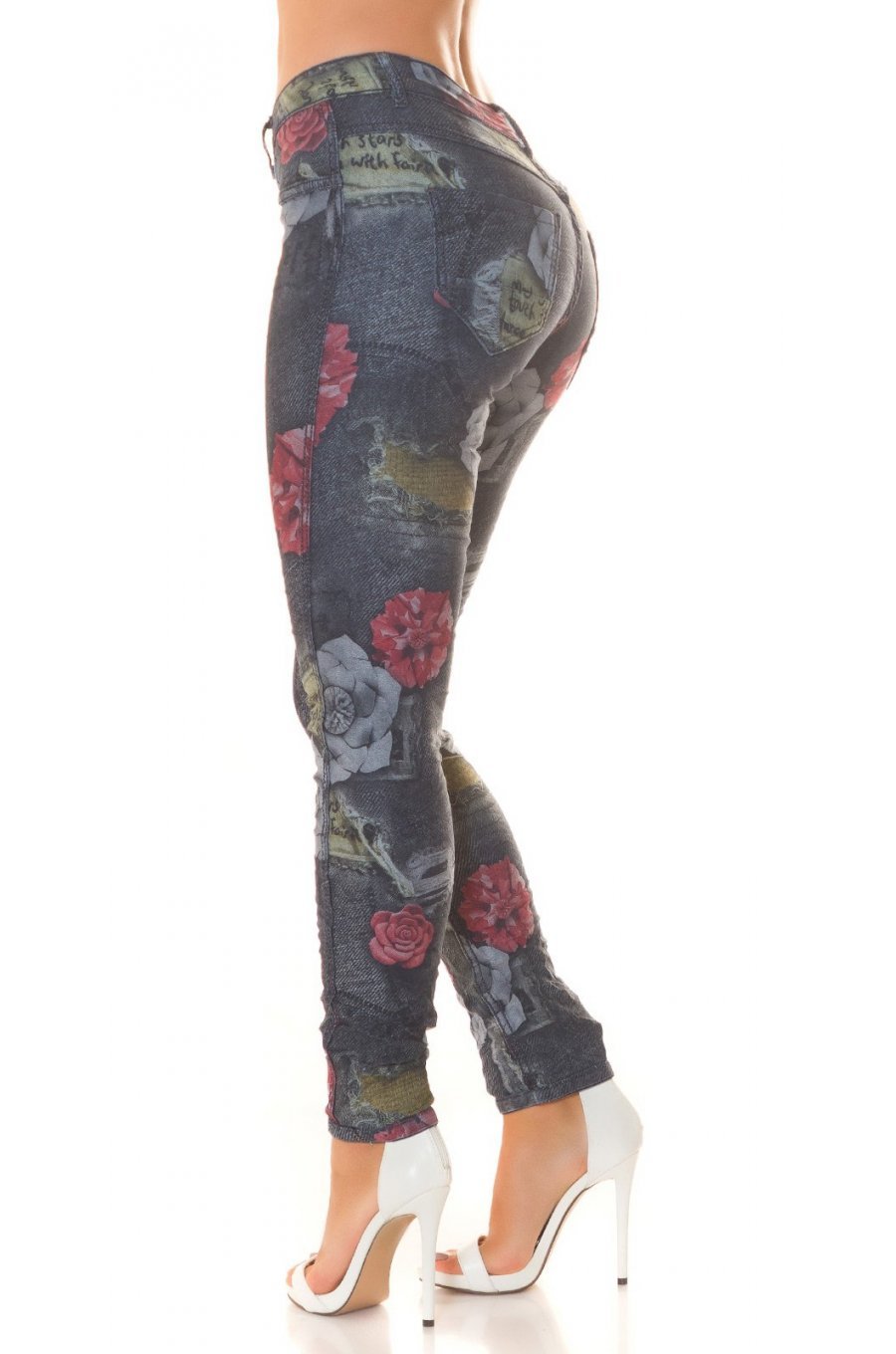 Blugi dama cu doua fete, skinny, albastri, din bumbac, Synne Blugi dama cu doua fete, skinny, albastri, din bumbac, Synne 3 - jojofashion.ro