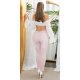Blugi dama cu doua fete, skinny, roz pudra, din bumbac, Ashelen 8 - jojofashion.ro
