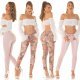 Blugi dama cu doua fete, skinny, roz pudra, din bumbac, Ashelen 9 - jojofashion.ro